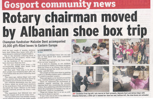 Albania shoeboxes